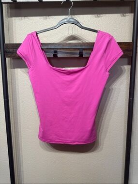 PINK BASE STRETCH™ CAP-SLEEVE TEE by 
Victoria’s Secret Size Large